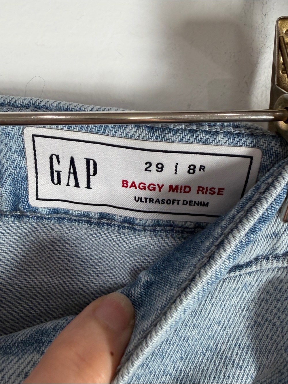 Gap Mid Rise UltraSoft Denim Baggy Trousers Jeans Wide Leg Size 8 - Picture 5 of 8